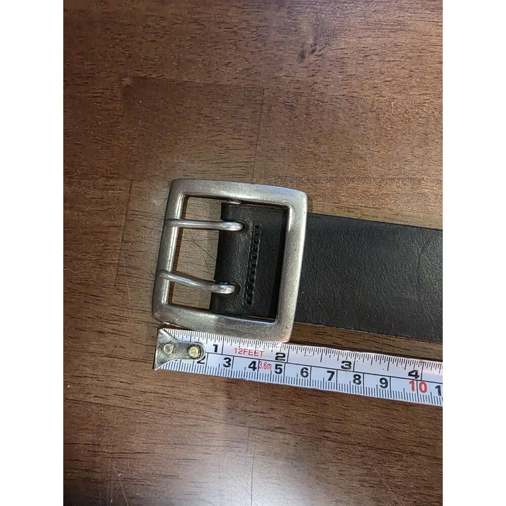Banana Republic Men's Italian Leather Belt Double Prong Buckle Black Size 36